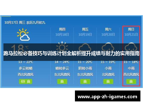 跑马拉松必备技巧与训练计划全解析提升成绩与耐力的实用指南